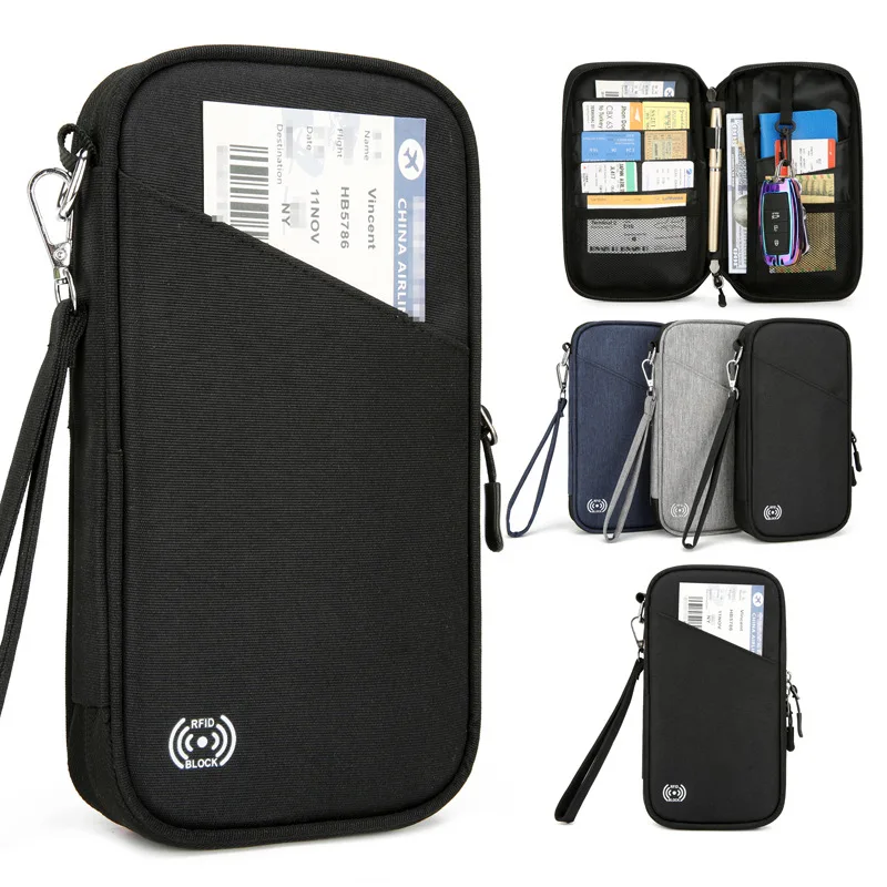 Custom Logo RFID Travel Passport Wallet Large Waterproof Family Fashionable New Travel Wallet