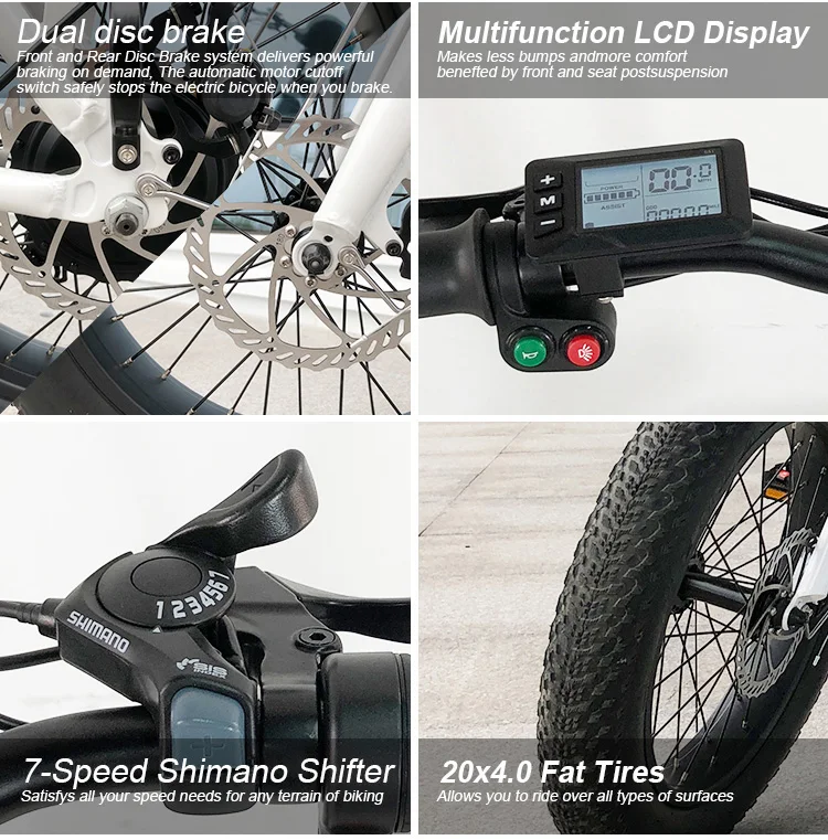 USA Warehouse Powerful 20 inch Fat Tire Folding E bike electric bicycle 48V 500W 750W Foldable Ebike Electric Bike For Adults 9