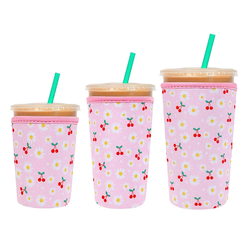 Factory Custom Design Logo Blank Coffee Coolies Sleeve Insulated Reusable Neoprene Iced Coffee Cup Sleeve
