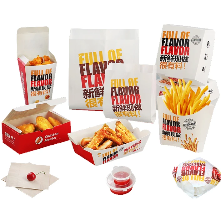 food packing custom printing service environmentally friendly food grade fast food packaging