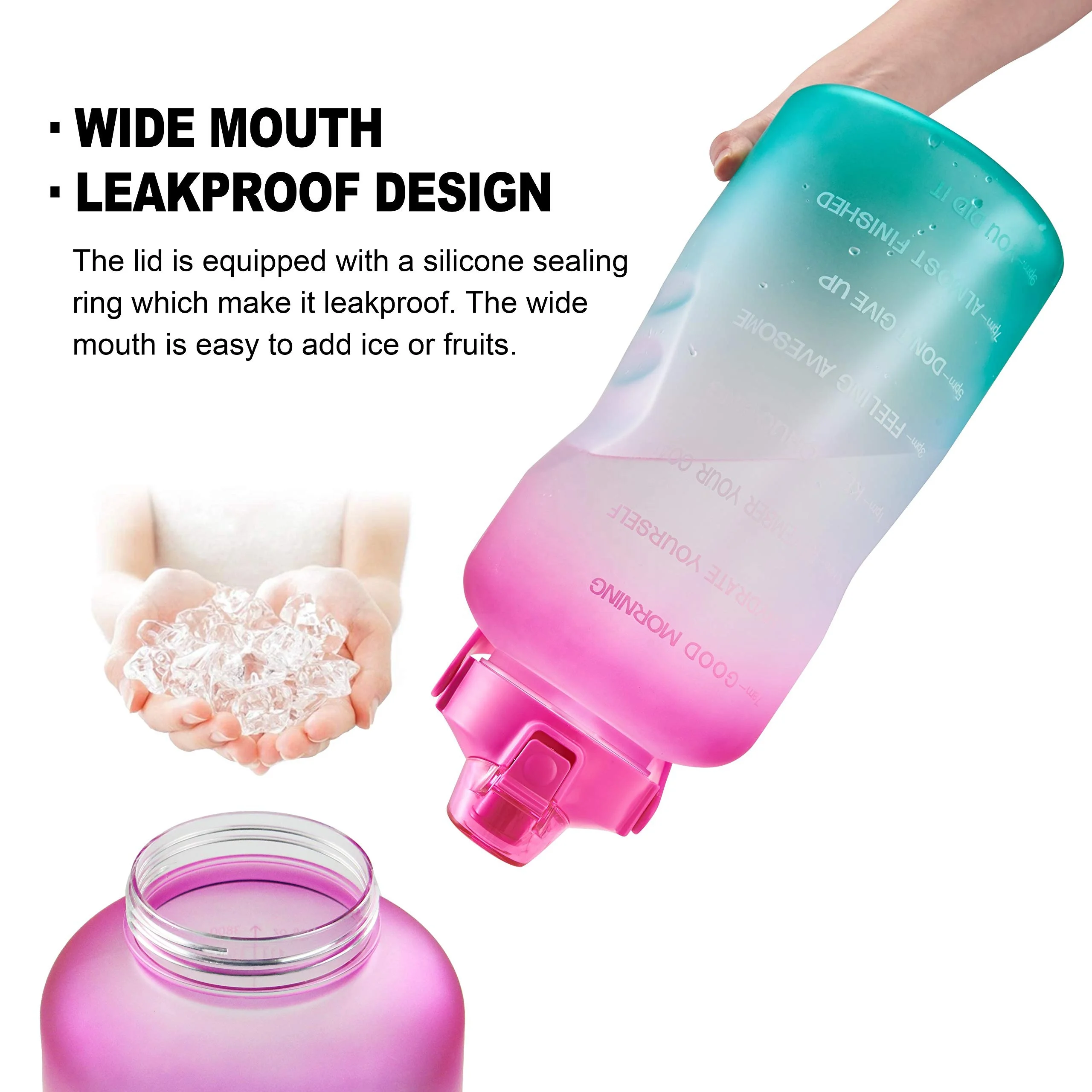 Plastic Time Maker Sport Water Bottle BPA Free Gradient for Gym and Outdoor 128OZ Travel Ningbo Adults Modern Sustainable PETG