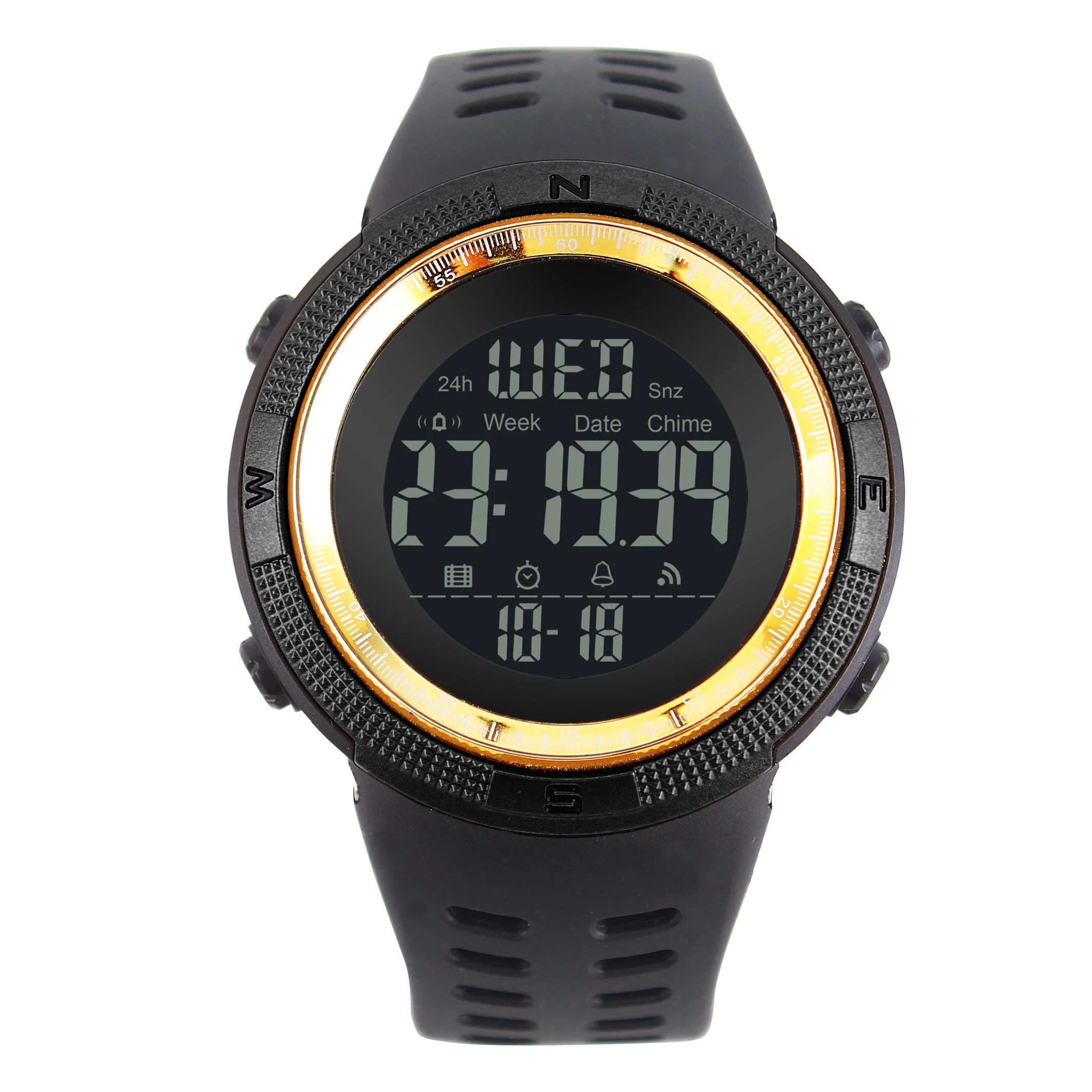 Hot sell wrist watch man double time men fashion watch Silicone Band Male Sport Watches