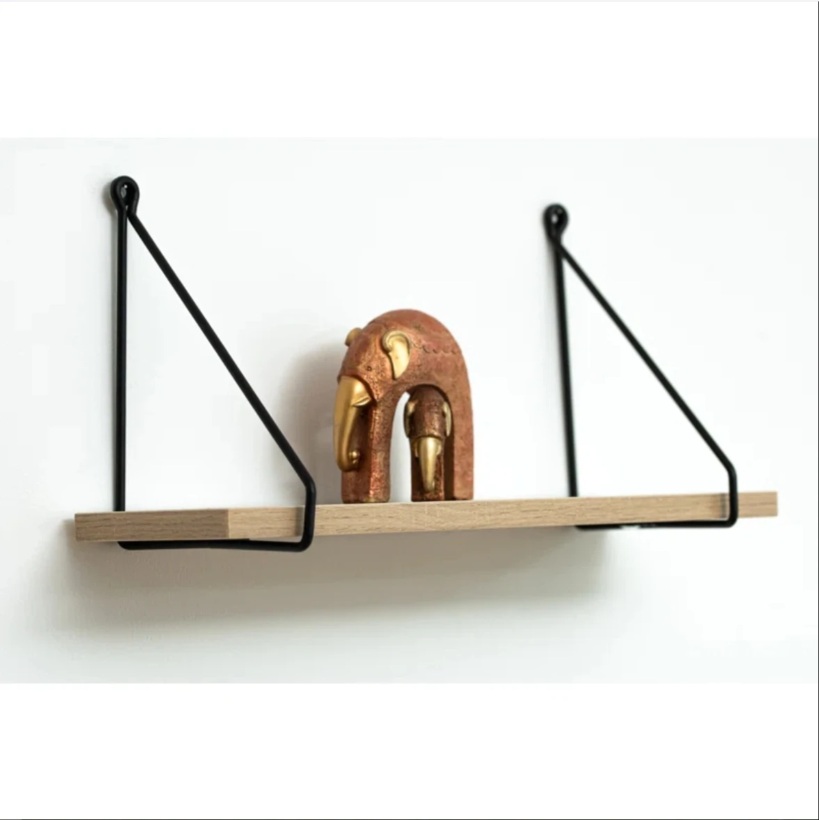 Home Decorative Metal Wire Hanging Shelf Floating Wall Shelf Bracket Wooden Shelves for Living Room