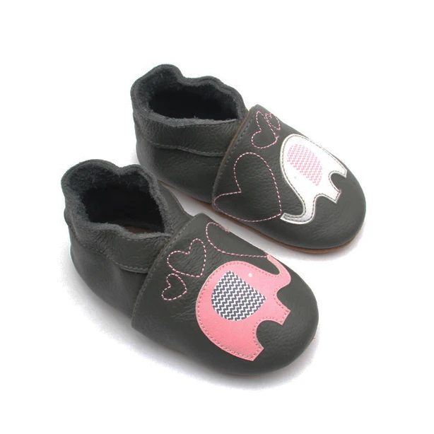 Fashion Baby Elephant Pattern Print Design Toddler Walking Slip-On Casual Shoes Baby Slippers Newborn Soft Leather Shoes