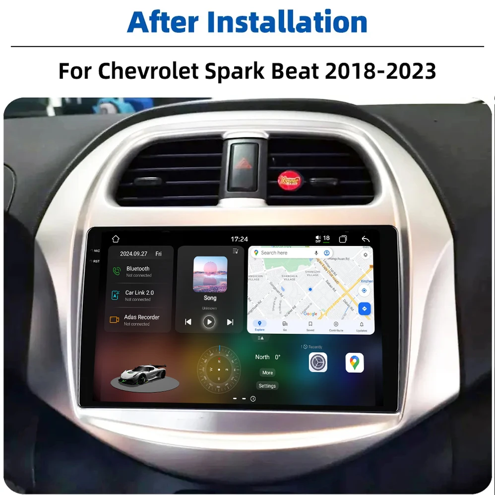 Автомобильный видеоплеер для Chevrolet Spark 2018-2024 головное устройство GPS Navigation carplay 4G Wi-Fi мультимедиа BT стерео