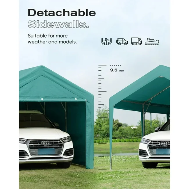 China Factory Wholesale Steel Framed Outdoor Portable Heavy Duty Steel Car Canopy