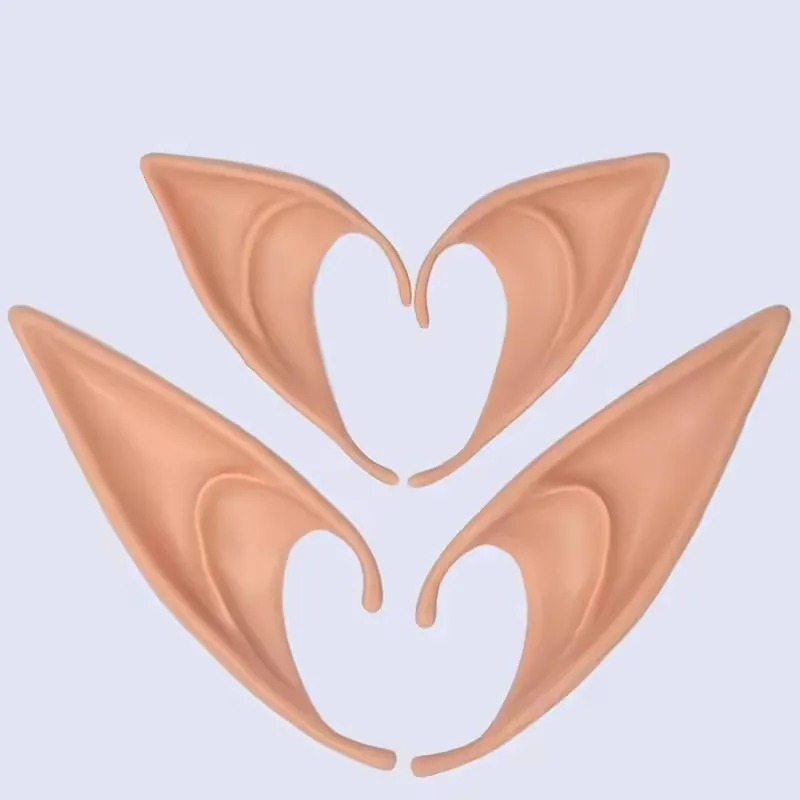 Nicro Good Quality Rubber Simulation Elf Ears Halloween Masquerade Props Fake Ears For Indoor Halloween Party Decorations Props