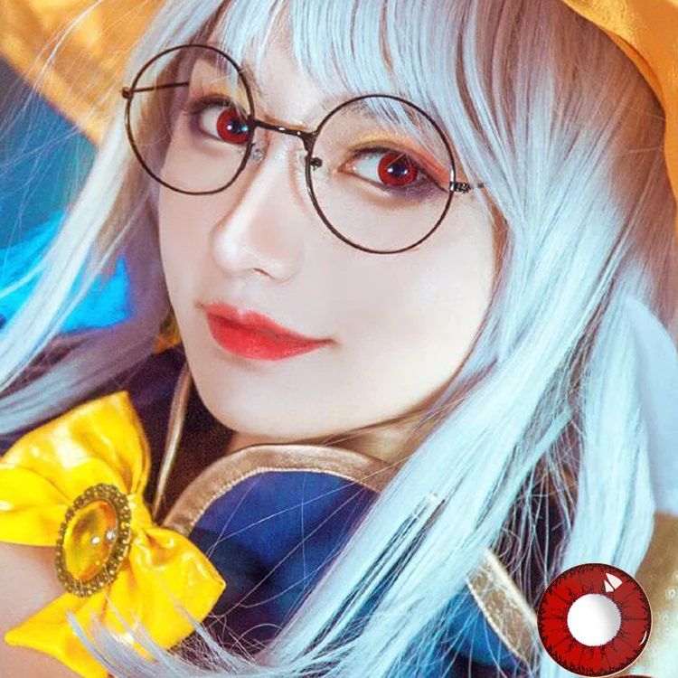 Hot Sale Meetone Demon Slayer Red Wholesale Halloween Cosplay Anime Contact Lenses