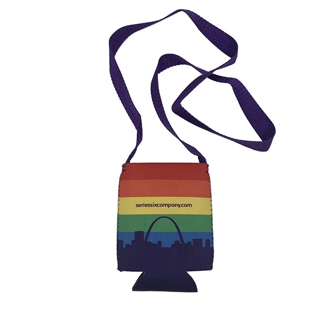 Personalized Neoprene Neck Strap Comfortable Beer Can Coolers with Lanyards