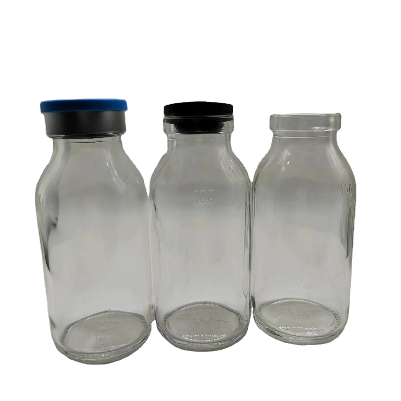 factory direct sale 100ml clear  moulded injection vials for antibiotics neck size 32mm