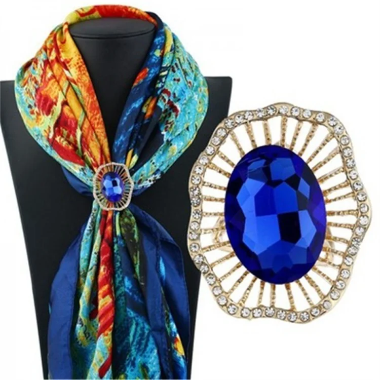 TSP-8D024 красивый шарф Шелковый кольцо с украшением в виде кристаллов, с пряжкой, для женщин, ювелирные изделия, шарфы Пряжка Брошь на булавке