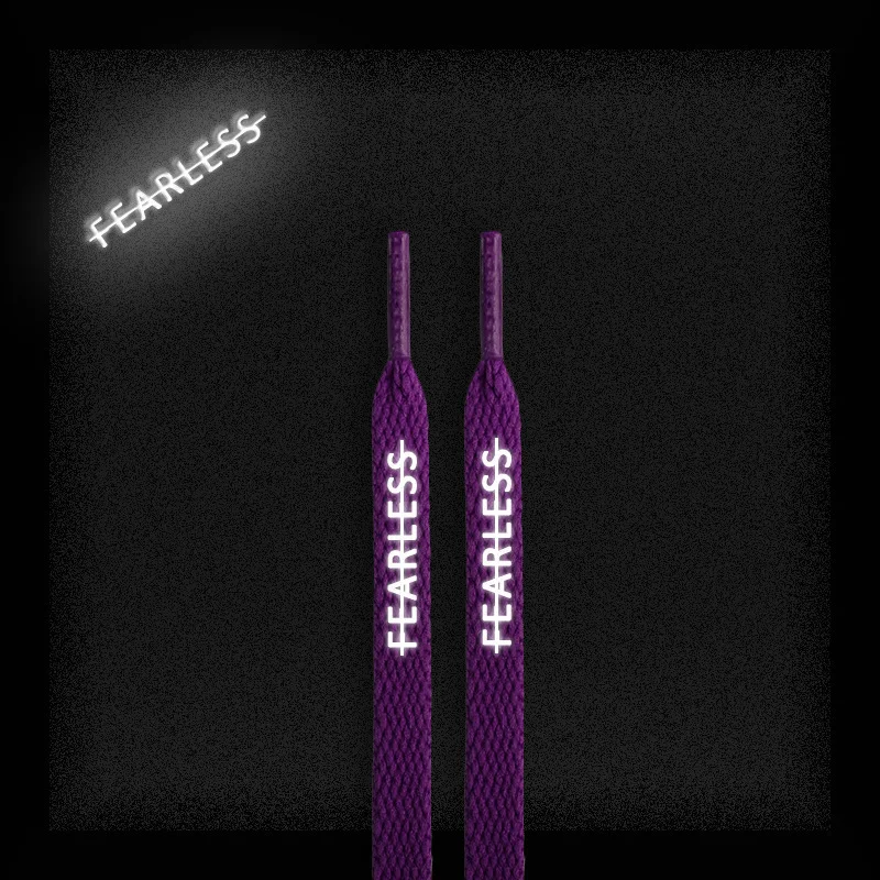 Match AJ sneakers shoelaces white blue pink black reflective color FEARLESS shoelaces