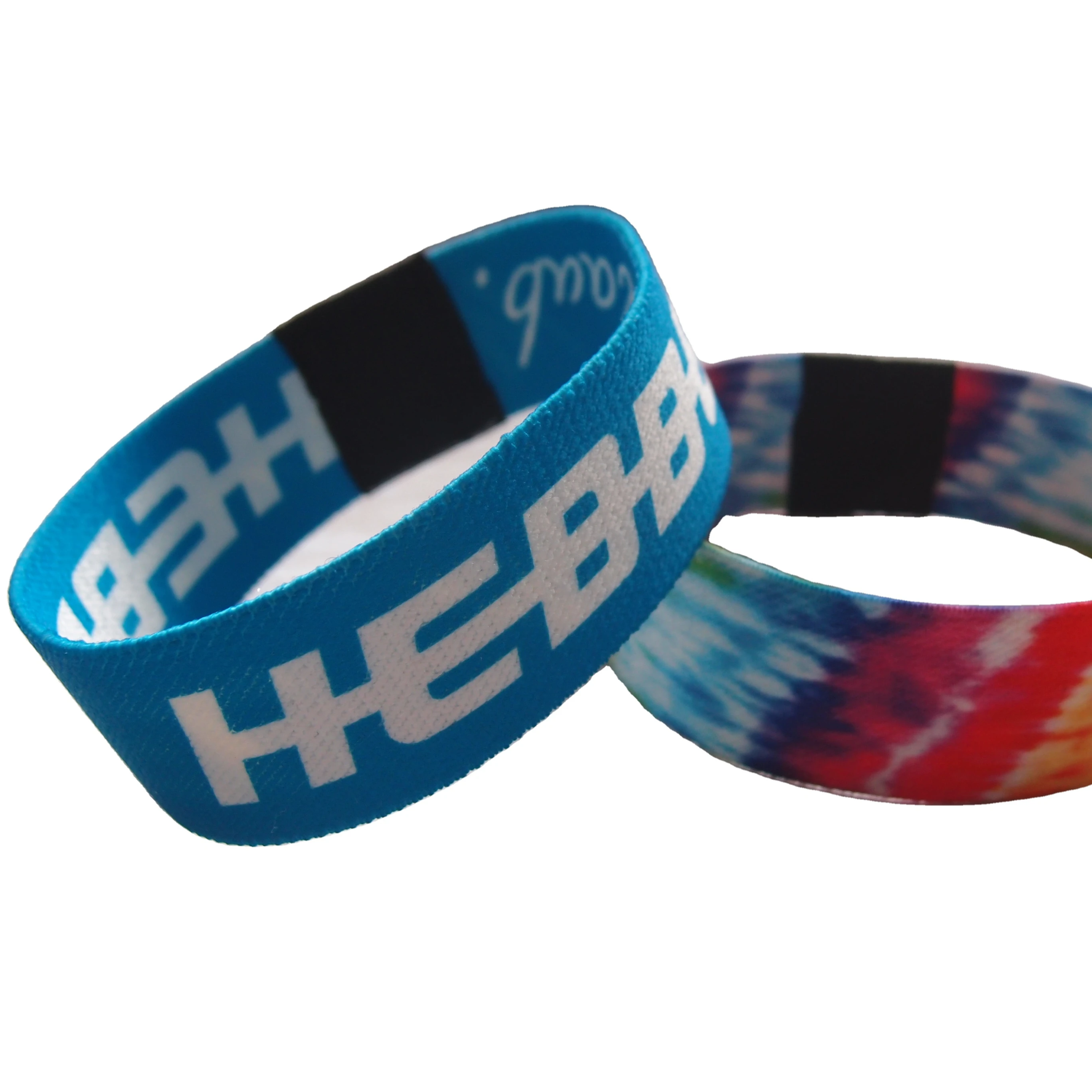 China Custom Size Heat Transfer Polyester Soft Elastic Event Bracelet Wristband