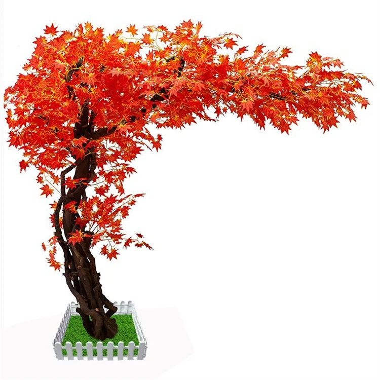 Реалистичное искусственное кленовое дерево шелковые листья натуральный деревянный ствол на заказ для декора отеля