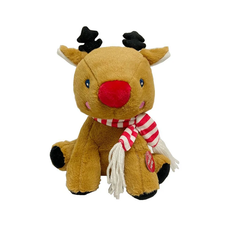 Singing Christmas reindeer walking plush toys 2