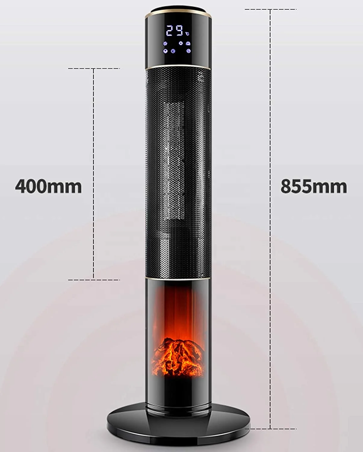 2000 W PTC portable carbon Fan heater  Fireplace Tower Heater Electric Fireplace Heater  3D Flame  for room, home indoor outdoor