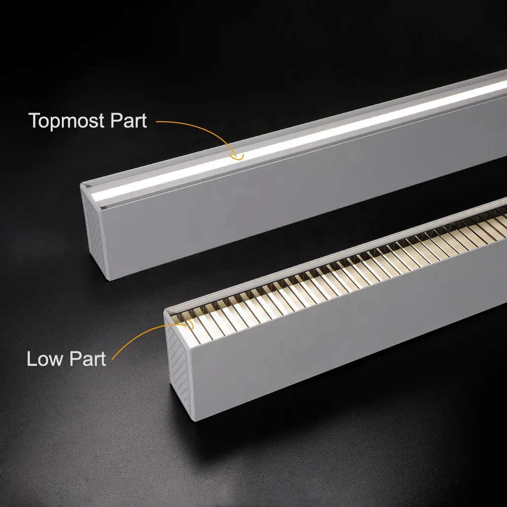 Seamless Linking Up and Down LED Linear Light 2ft 4ft 5ft 30w 40w 50w Microprism Cover LED Pendant Linear Light for Office