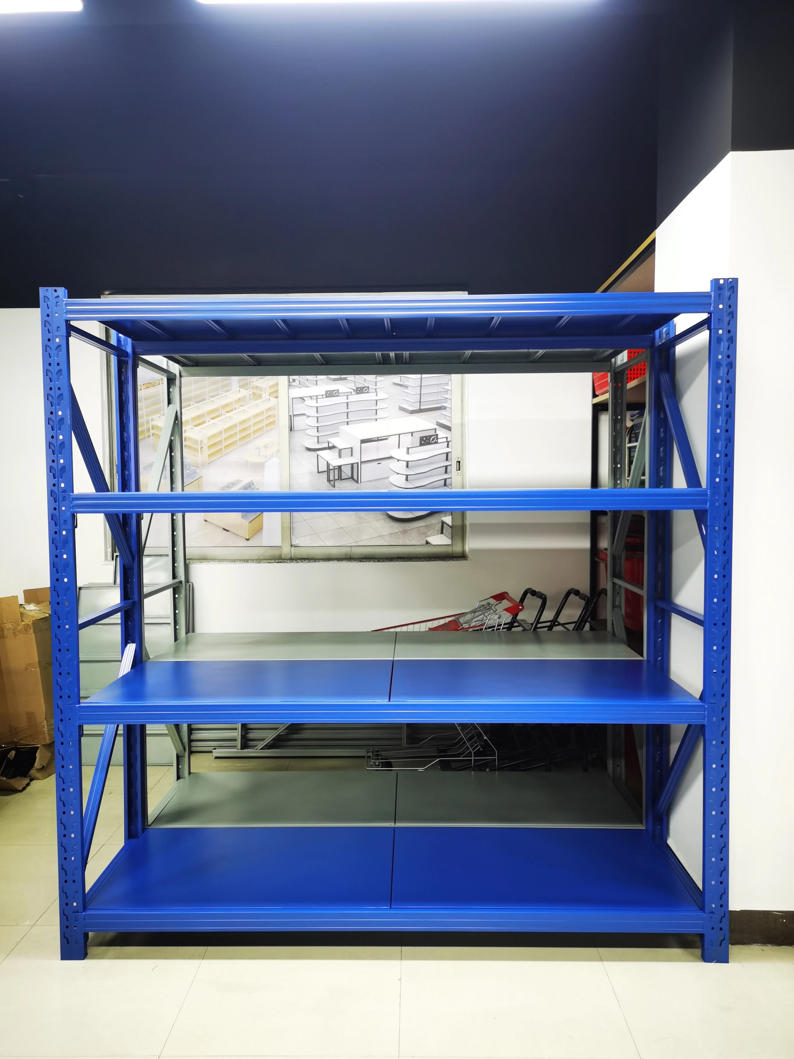 Легкие Складские стеллажи для хранения gondola стеллажи коммерческие стеллажи для супермаркета склад фабричное использование Металлические Стальные Стеллажи