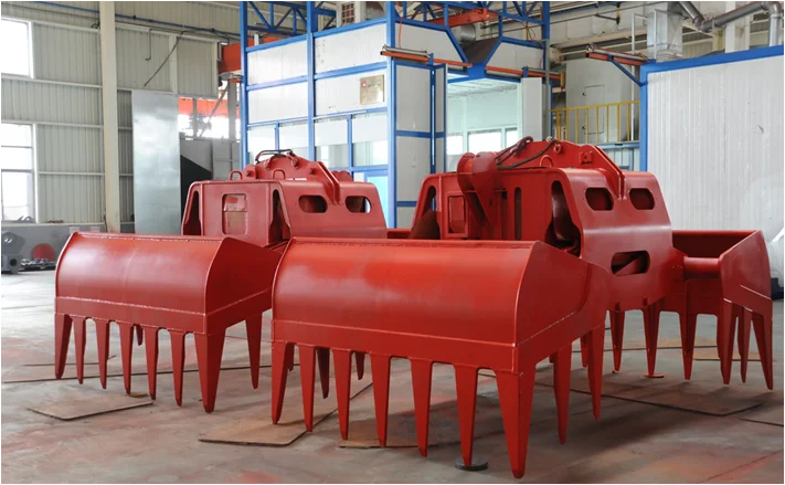 
electro hydraulic clamshell tine timber grab bucket for crane 