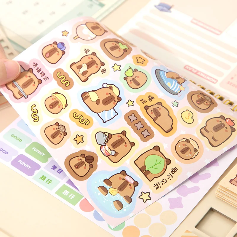Simno 2025 Feature Kawaii Animals Monthly Yearly Desktop Calendar Planner