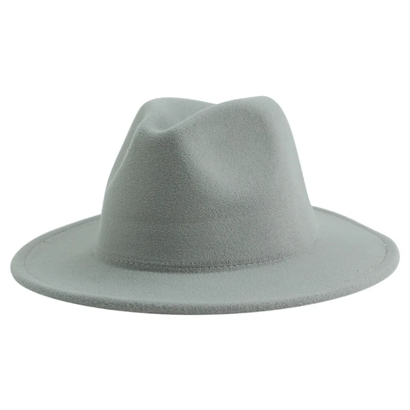 Solid Color Jazz Top Hat Customized High Quality Fedora Vintage Woolen Hat Wholesale Printed Logo Jazz Felt Hat Customized
