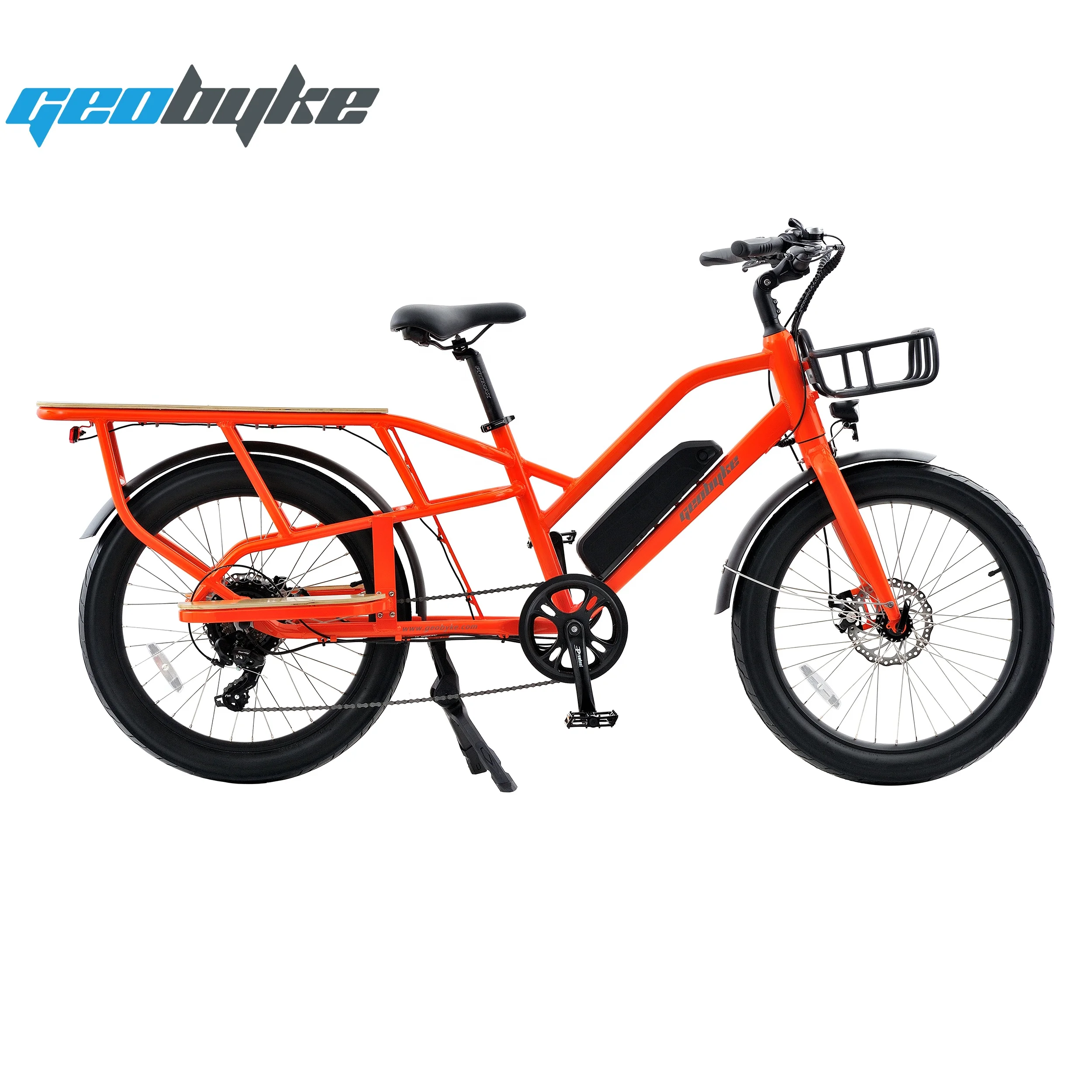 Electric Cargo Bike Dual Battery 48V 500W Long Seat Bike Delivery