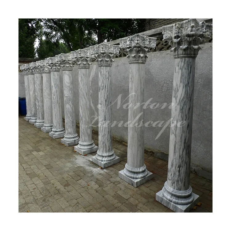 Factory Wholesale Modern Garden Decorative Cast Stone Marble Pillar Granite Prices