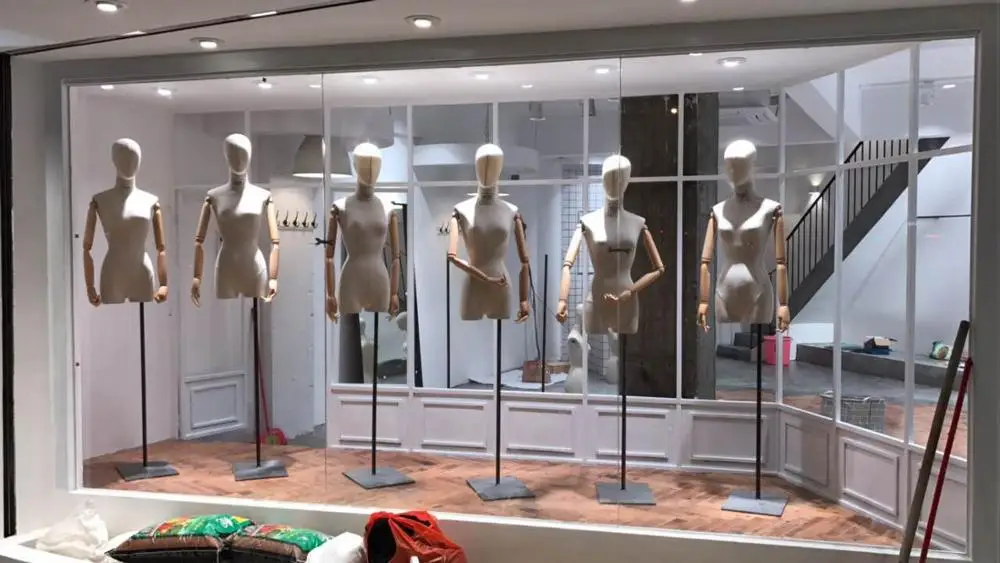 New Arrival OEM Wholesale Female Upper Body Wood Hand Torso Fabric Wrapped Mannequin