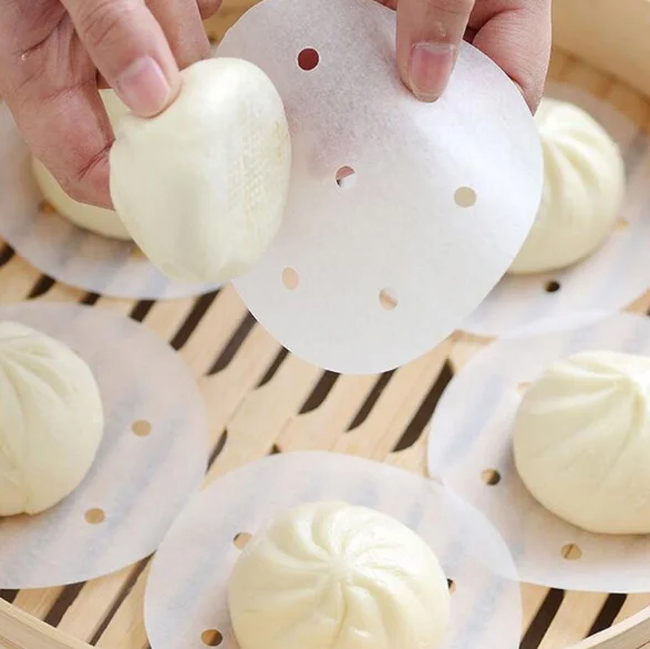 Steamer Paper Does not Stick to Household Round Disposable Food Grade Oil Paper Pad