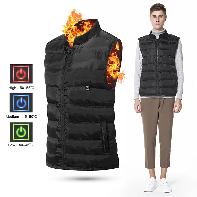 Anti-Shrink winter wool usb charging warning heated warm vest for outdoor