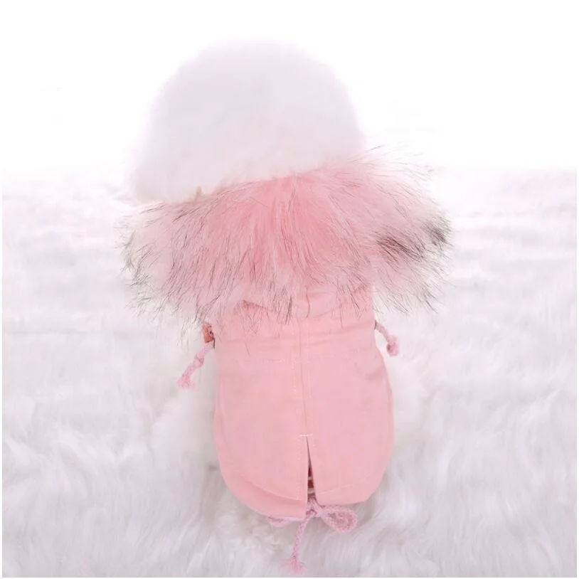 Winter Dog Coat Fleece Dog Parkas Teddy Faux Fur Hoodies Dog Clothes