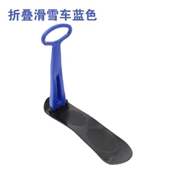 Ski Skooter Fold-up Snowboard Kick-Scooter for Use on Snow, Assorted Colors (Red, Green, Pink or Blue)