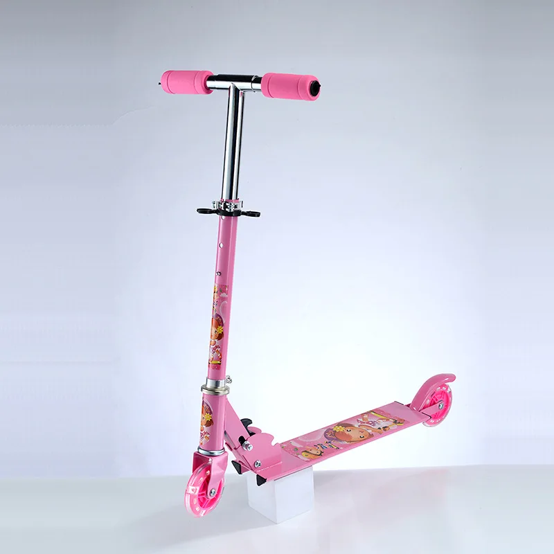 Factory Wholesale 2-in-1 Ski All Iron Two Wheels Folding Scooter High Quality Kids Dual Use Scooter