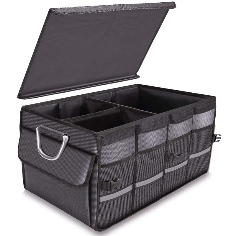 Large Collapsible Multi Compartment folding trunk organizer Car Storage Organizer vehicle trunk organizer for cybertrunk