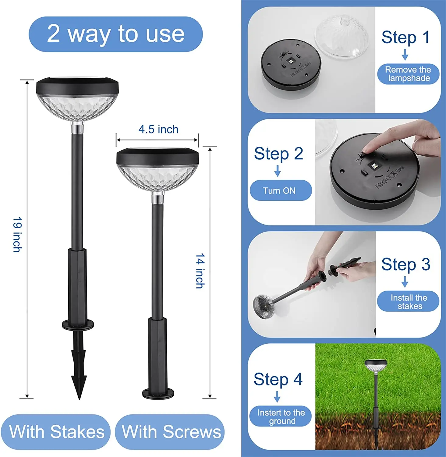 High-quality whole Decorative Solar Garden Lights Outdoor Color Changing Warm White Solar Pathway Lights With Beautiful Patterns