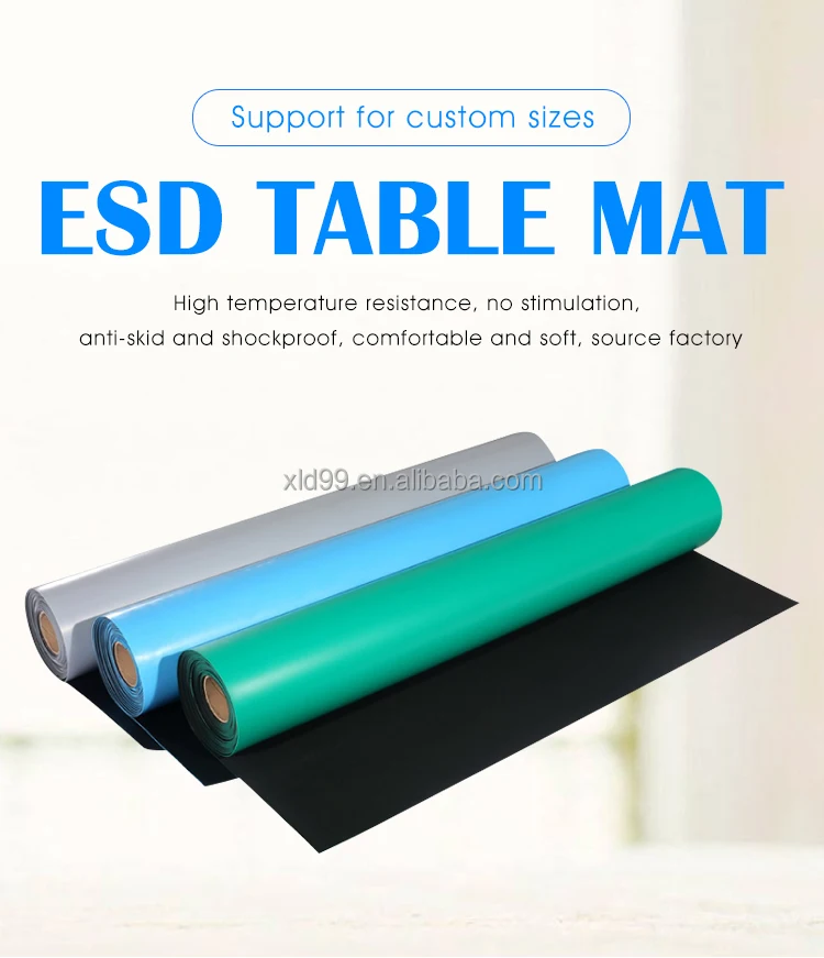 antistatic rubber anti-static grounding poimt floor green anti static table workbench esd-mat roll full antifatigue esd mat