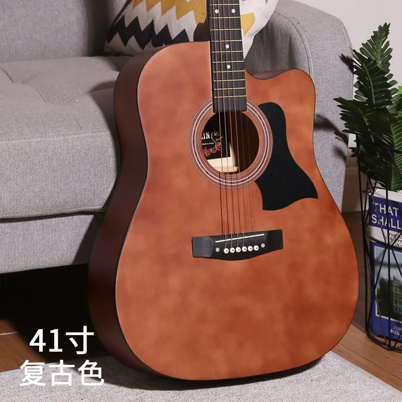 39 Inch top steel strings Classical acoustic handmade Guitar for beginner