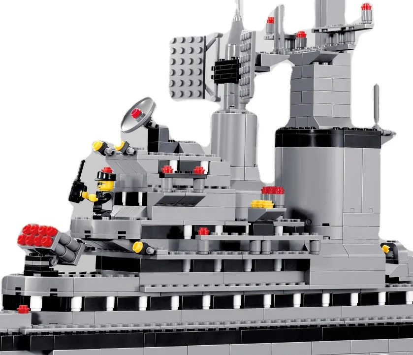 1000Pcs Assembly Aircraft Carrier Building Blocks Set Military Brick Toy Kit With Army Car Helicopter & Boat