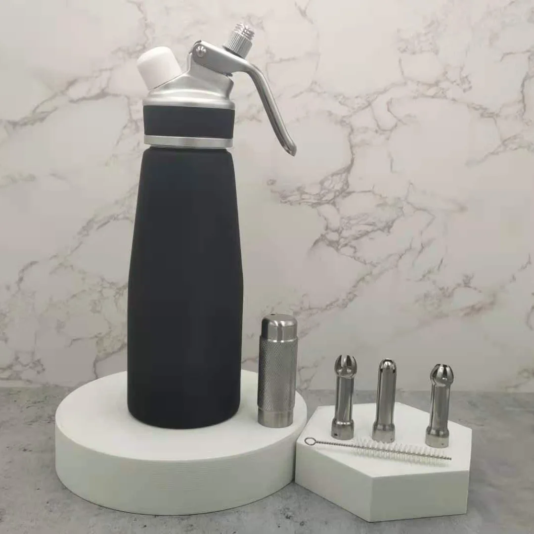 Custom Logo aluminum  Whipped Dessert Tools Cream Whipper Dispenser with Three Decorating Tips