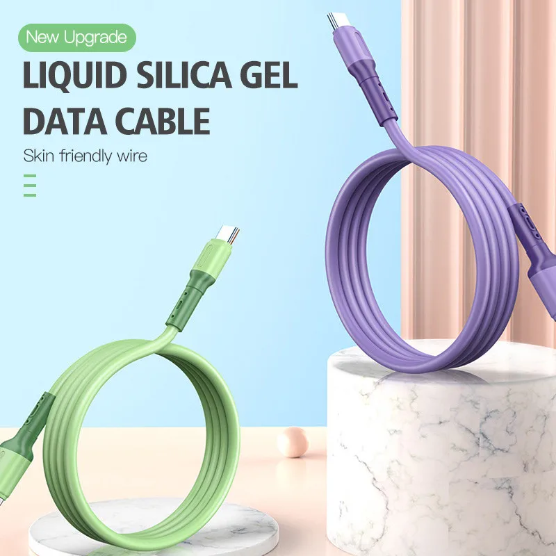 1M 2M Liquid Micro USB Type C Cable Fast Charging USB Charger Cable for Samsung Xiaomi huawei Quick Charge Silicone Wire