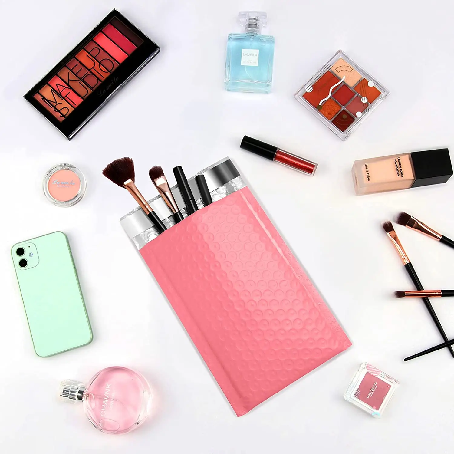 [USA Warehouse] Small Durable Padded Envelopes Coral Red, Shipping Bubble Mailing/ Packaging/ Delivery Bags, Bubble Mailers