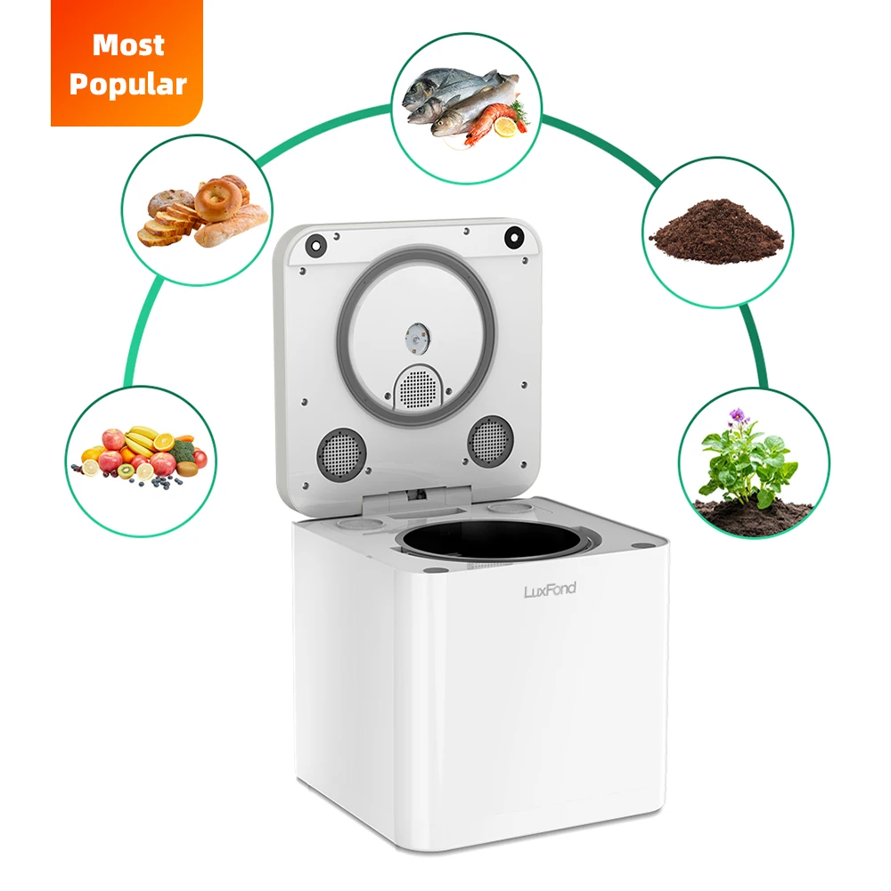 LUXFOND Commercial Electric Kitchen Compost Bin Food Waste Disposal Major Machine Equipment Filterless