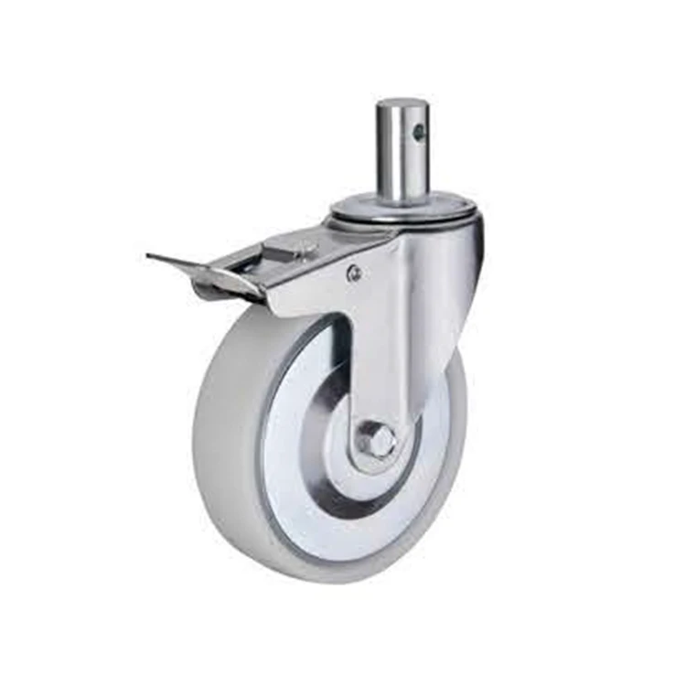 Hot Selling Plastic Swivel Stem Double Brake Industrial Caster Wheel 11075PSB 11080PSB 11100PSB 11125PSB 11160PSB