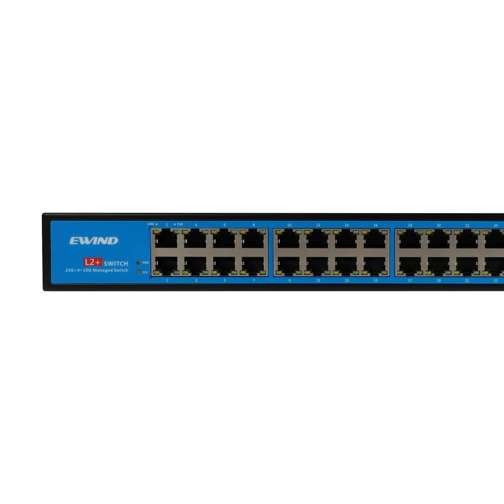 24 ports Network Switch Layer 3 Managed Ethernet Switch with 10G Uplink Support IPv4/IPv6 soft routing function