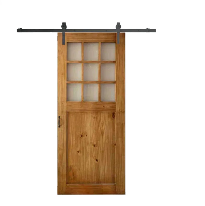 Custom modern simple design Japanese style kitchen bathroom hanging rail soundproof anti-theft security translation barn door