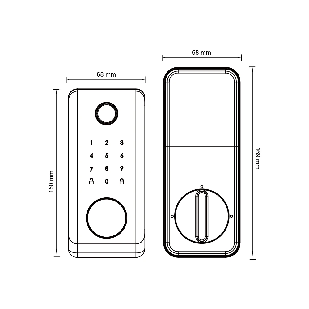 Emergency Key Unlock Fingerprint Password Digital Biometric TT-lock APP  Remote Smart Door Lock For Home