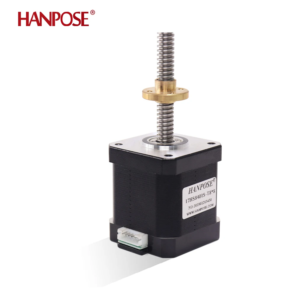 HANPOSE screw motor 17HS8401S-T8*8 52N.cm 1.8A 48mm 300mm length Packing Machine stock linear lead screw stepper motor nema17