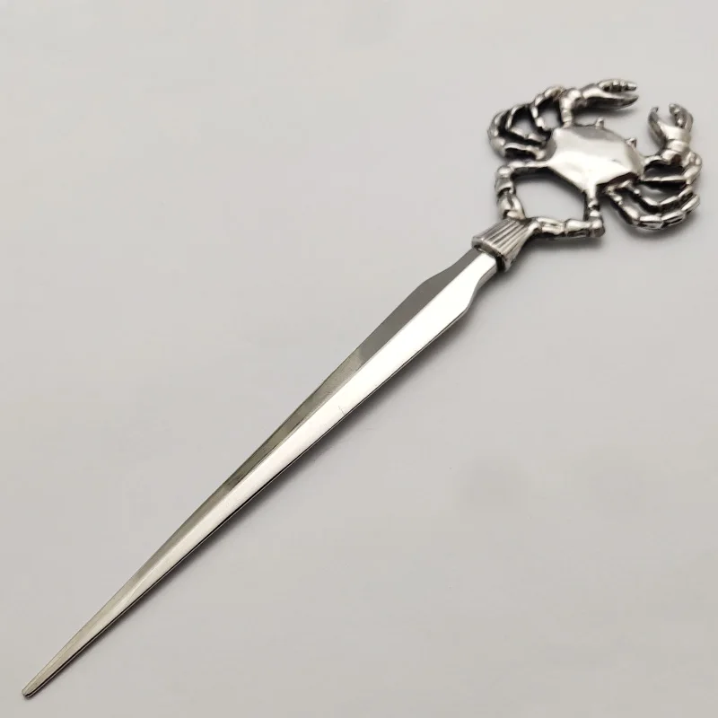
Novelty silver metal coastal decorative crab letter opener 