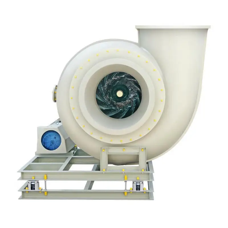 High Efficiency Industrial Chemical Resistant  FRP Fiberglass Centrifugal Ventilation Fan With FRP Backwards Impeller