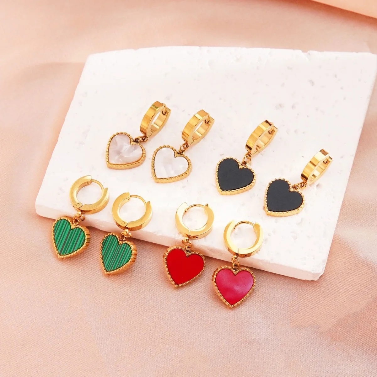Hot Selling Stainless Steel Earrings Heart Shaped Earrings Plated Earrings In Stock High-End Jewelry Wholesale or Women